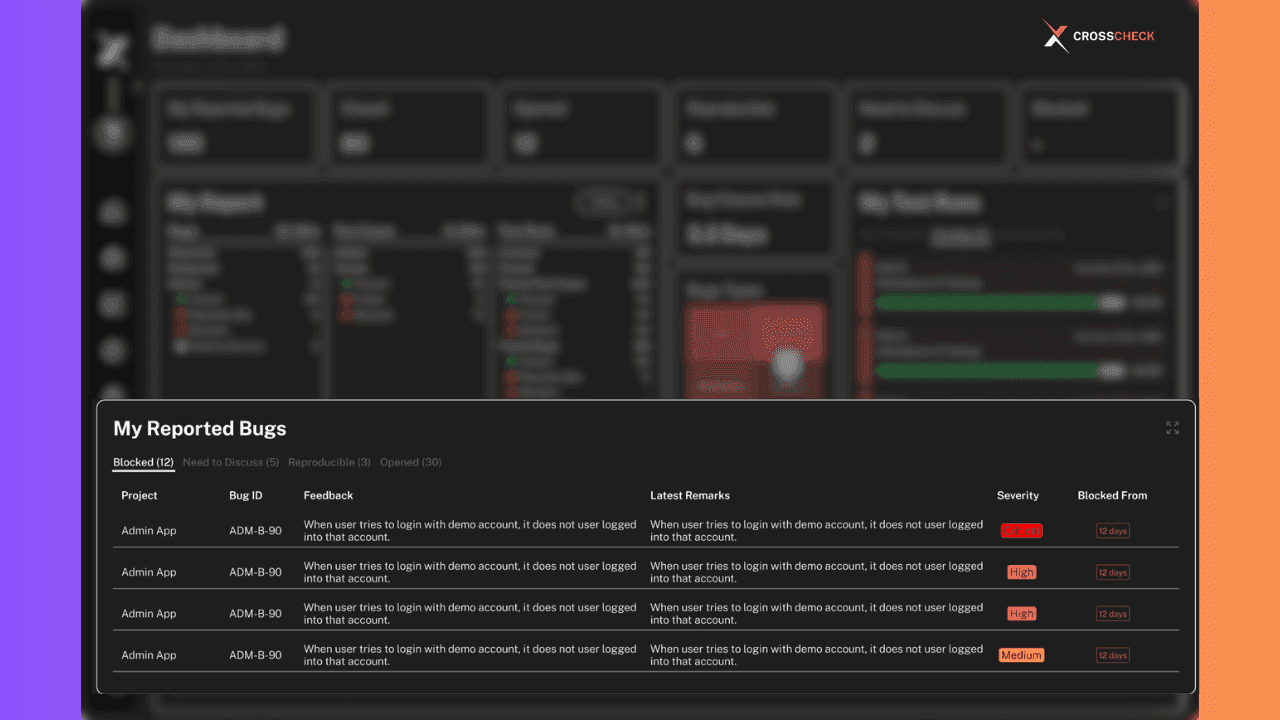 Bugs reporting in test management tool