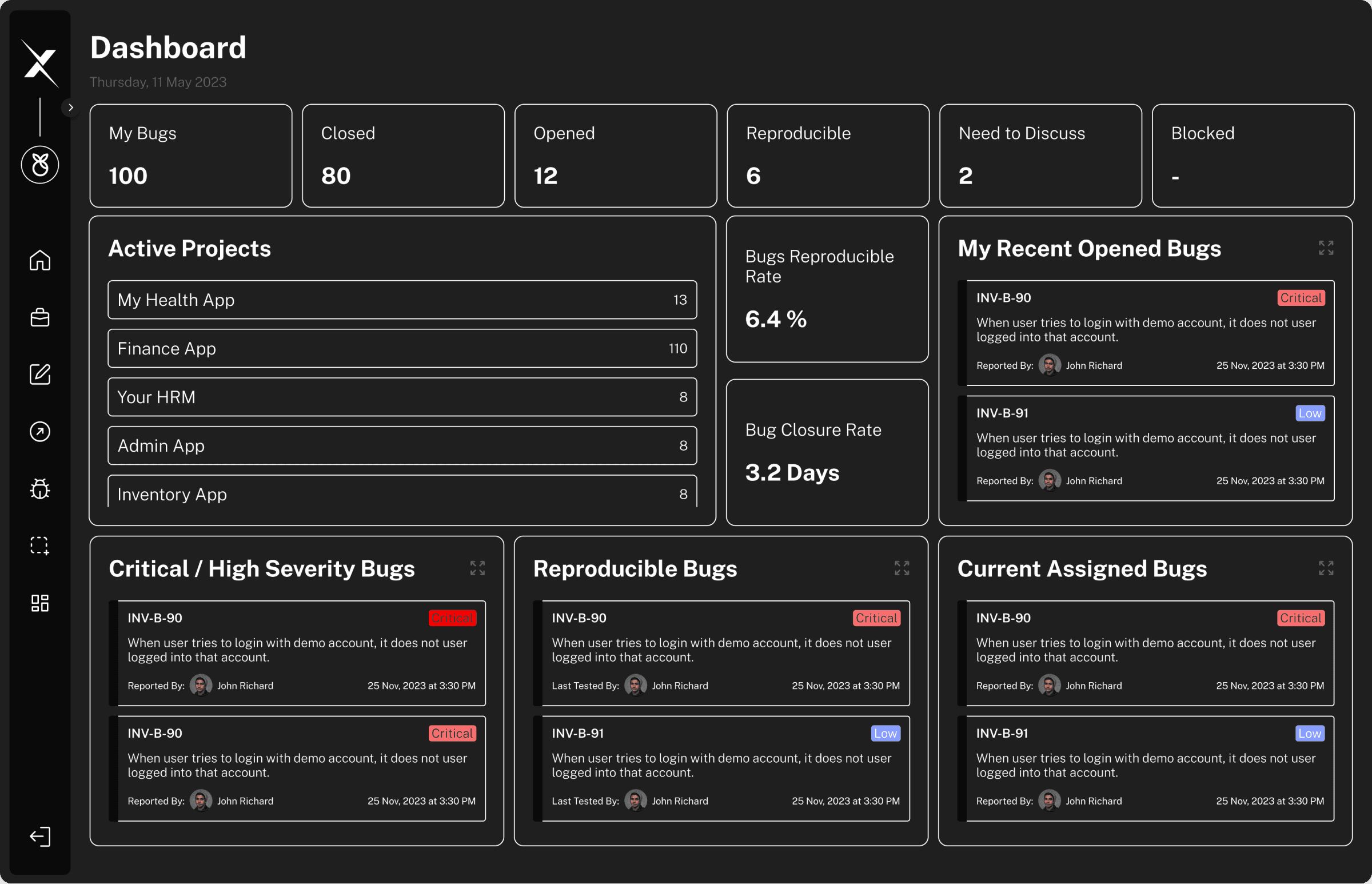 Developer Dashboard and reports