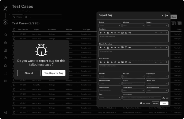 report bug from a failed test case