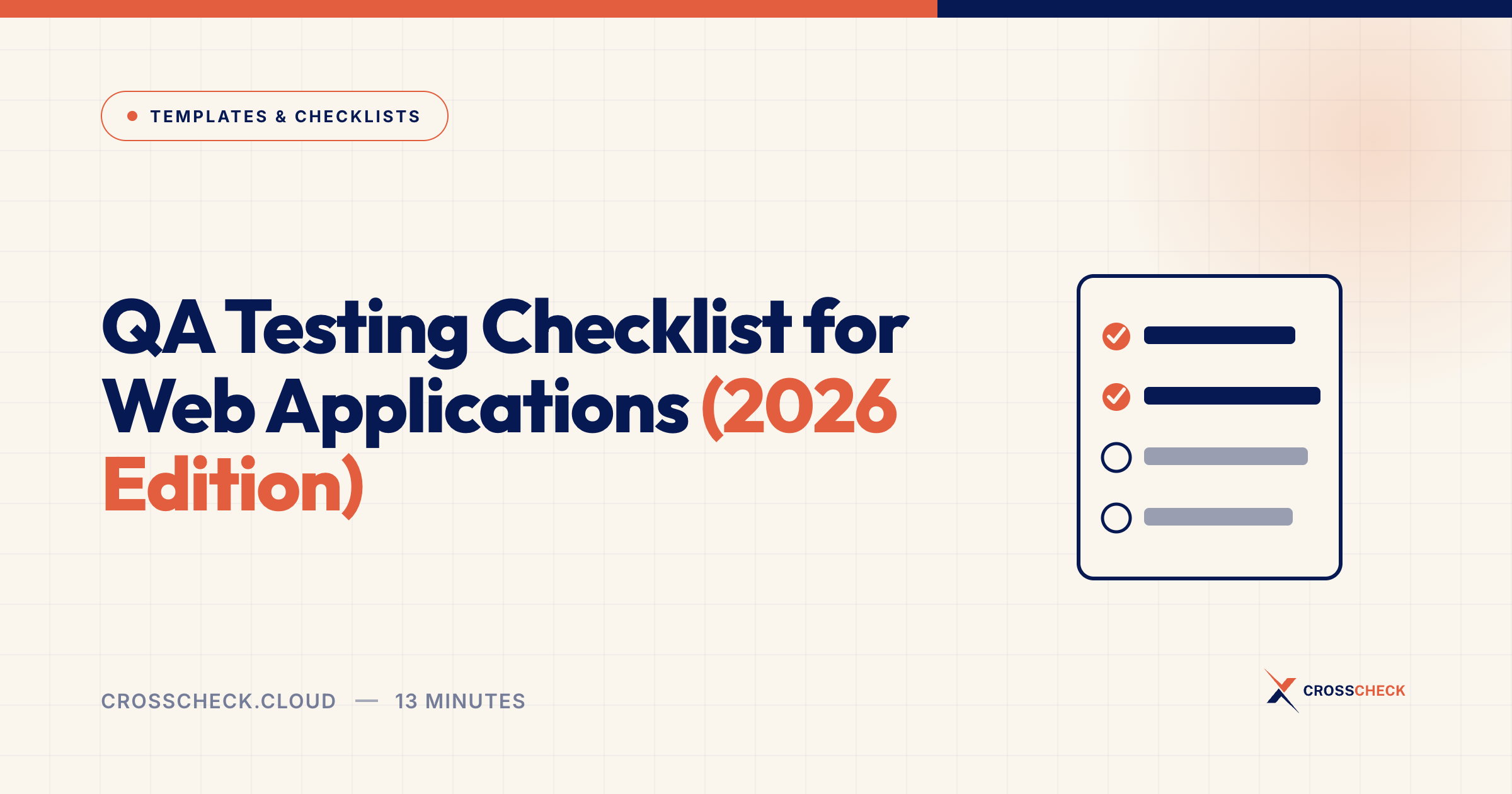 QA Testing Checklist for Web Applications (2026 Edition)